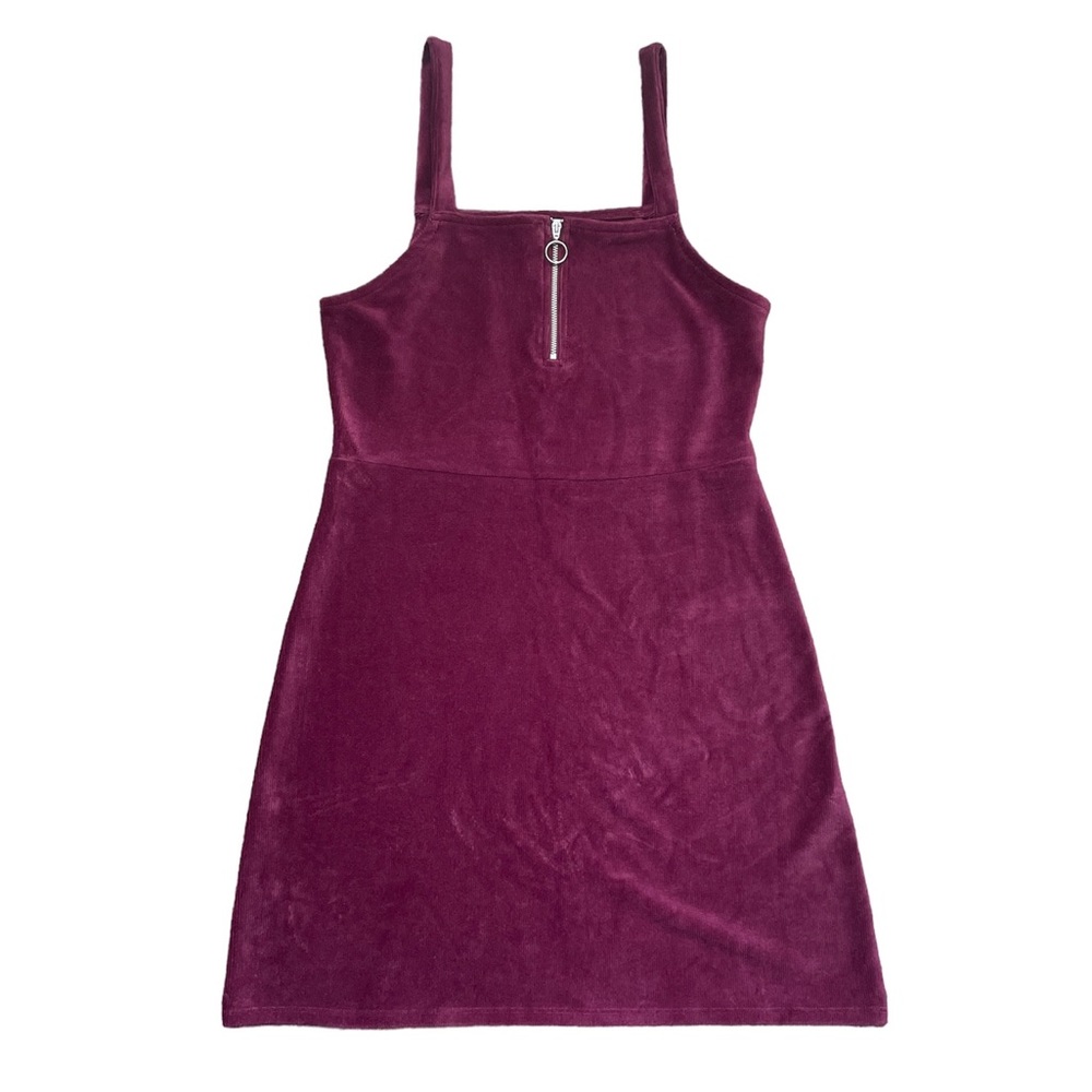NWOT Arizona Jean Co Ribbed Corduroy Burgundy Mini Dress with Zipper (size M)